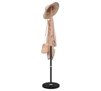 Mangloder Porte-manteaux noir 172 cm en fer revêtu par pulvérisation avec 6 crochets, détails en bois de hêtre et socle en marbre pour couloir, couloir et chambre à coucher, peu encombrant