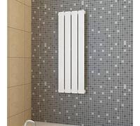 Mangloder Radiateur à panneau blanc 311 x 900 mm Acier 350 W Montage mural Chauffage central inférieur centre 1/2" 4 colonnes pour salon, chambre à coucher, salle de bain, bureau, sous-sol