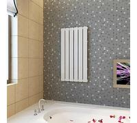 Mangloder Radiateur à panneau blanc, 465 x 900 mm, 530 W, 6 colonnes en acier, montage mural pour chauffage central, salon, chambre à coucher, salle de bain, bureau, cave, silencieux, économique