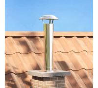 Mangloder Rallonge de cheminée en acier inoxydable argenté 25 x 25 x 82 cm pour extérieur avec protection contre la pluie polie, convient pour terrasse et jardin, résistant aux intempéries et facile à