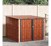 Mangloder Range-vélo marron 3 pièces 216 x 207 x 158 cm en métal verrouillable résistant aux intempéries Abri de jardin pour vélo, outils, tondeuse à gazon et poubelle en extérieur