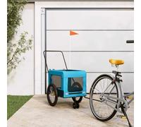 Mangloder Remorque de vélo pour chien en tissu Oxford et fer, avec toit en PVC, fenêtres en filet, réflecteurs et drapeau, charge maximale de 45 kg, pour voyage et promenade