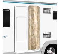 Mangloder Rideau beige en chenille - 56 x 185 cm - Moustiquaire pour porte et porte de balcon - Moustiquaire avec crochets - Pour camping-car et caravane