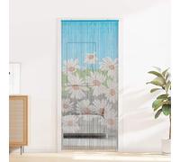 Mangloder Rideau de porte anti-insectes multicolore en bambou 200 x 90 cm, moustiquaire pour porte intérieure et extérieure, design naturel pour l'été et la ventilation