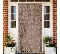 Mangloder Rideau Moustiquaire Beige et Marron Foncé 100x230cm en Chenille Porte Moustiquaire Balcon Moustiquaire Caravane Silencieux avec Crochets