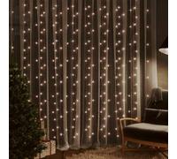 Mangloder Rideaux Lumineux à LED Blanc Chaud 3x3 m avec 300 LED 8 Fonctions pour décoration intérieure et extérieure, Guirlande Noël, fête, Mariage, Ambiance Saison Hiver, Jardin, façade