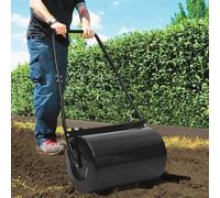 Mangloder Rouleau à Gazon Noir 63 cm 50 L Acier pour pelouse Jardin nivellement Drainage préparation Terrain semis Outil de Jardinage léger et Durable pour Entretien et rénovation