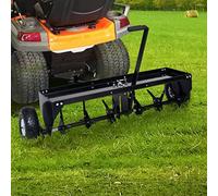Mangloder Scarificateur de pelouse pour tondeuse autoportée, 102 cm, en acier, 24 broches galvanisées, bac de 50 kg, embrayage universel pour ATV et tracteur à gazon, entretien du sol pour pelouse et