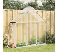 Mangloder Serre avec cadre de fondation en aluminium et polycarbonate - 169 x 58 x 195 cm - Panneaux de 4 mm - Fenêtre d'aération - Gouttières - Pour jardin, balcon et terrasse
