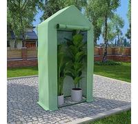 Mangloder Serre avec cadre en acier, serre de 0,5 m², 100 x 50 x 190 cm, tente en film avec filet PE de 170 g/m², maison à tomates pour balcon, terrasse, serre et protection des plantes