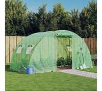 Mangloder Serre avec Cadre en Acier Vert 8m² 4x2x2m Film PE 140g/m² 2 Fermetures Éclair pour Cultiver Tomates Légumes Plante Résistant aux Intempéries Marchepied Jardin