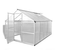 Mangloder Serre avec fondation, en aluminium renforcé et polycarbonate 7,55 m², résistant aux UV, isolation thermique, avec aération, serre à tomates pour jardin, terrasse et culture