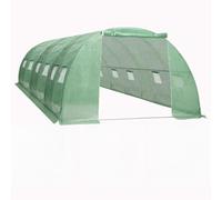 Mangloder Serre de 24 m², 6 x 4 x 2 m, maison motrice avec maille PE 140 g/m², film de serre, cadre en acier galvanisé, 12 fenêtres latérales, maison à tomates pour jardin, balcon, terrasse