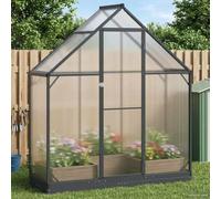 Mangloder Serre de jardin avec porte, anthracite, aluminium et acier galvanisé, 183,5 x 63,5 x 207 cm, serre en aluminium pour culture, hivernage, extérieur