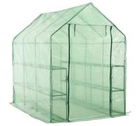 Mangloder Serre de Jardin de Plain-Pied avec 12 étagères en Acier 143x214x196 cm pour Horticulture Culture Plantes semis légumes Fleurs abri extérieur