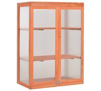 Mangloder Serre en bois 75 x 47 x 109 cm avec 2 étagères, plaque PC, couvercle à charnière et 2 portes pour culture, hivernage, balcon, terrasse, jardin