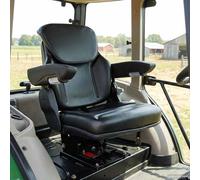 Mangloder Siège de Tracteur avec Suspension Ajustable Noir 60 x 58 x 72 cm pour remorques, tondeuses et Machines agricoles, supporte jusqu'à 130 kg, certifié E-Mark, réduction Vibrations