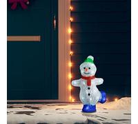 Mangloder Silhouette de Bonhomme de Neige de Noël LED en Acrylique 30 cm décoration Festive intérieure extérieure avec 8 Effets Lumineux et Batterie pour Maison Jardin fête Hiver