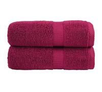 Mangloder SOLUND Lot de 2 serviettes d'invité, bordeaux, 30 x 50 cm, 600 g/m², 100 % coton, éponge, absorbantes, moelleuses, séchage rapide pour salle de bain, invités, sauna et bien-être