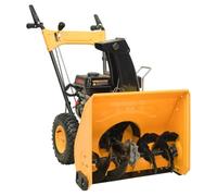 Mangloder Souffleuse à Neige 6,5 ch Jaune et Noir, déneigeuse électrique à Essence, Largeur de déneigement 61 cm, Puissance 4,1 KW, Distance de Projection 11 m, idéale pour allées, trottoirs