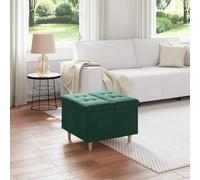 Mangloder Sous-main de rangement en velours vert foncé 60 x 60 x 45 cm avec espace de rangement et assise rembourrée, pieds stables, polyvalent, pour salon, chambre à coucher, couloir, design moderne
