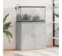 Mangloder Support d'aquarium gris béton en bois 81 x 36 x 73 cm avec 4 compartiments et portes, armoire inférieure pour nourriture pour poissons, accessoires, salon, bureau, terrarium, aquarium
