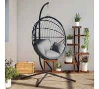 Mangloder Support de fauteuil suspendu sans panier en acier anthracite 104 x 100 x 197 cm jusqu'à 150 kg pour balançoire de jardin, banc suspendu, balançoire, terrasse et véranda