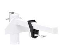 Mangloder Support de parasol pour balcon, blanc, 38 mm, acier, support de parasol avec revêtement en poudre, fixation sur balustrade, mur ou table, peu encombrant, pour jardin, terrasse, plage