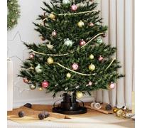 Mangloder Support de sapin de Noël noir en acier 40 x 40 x 21 cm, convient pour une hauteur d'arbre jusqu'à 250 cm, pour arbres vivants intérieurs et extérieurs, avec support stable et design moderne
