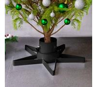 Mangloder Support de sapin de Noël noir en métal 47 x 47 x 13,5 cm pour véritable sapin de Noël jusqu'à 2,1 m, réservoir d'eau de 0,9 l, socle stable avec 3 vis pour salon