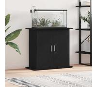 Mangloder Support pour aquarium en chêne noir 81 x 36 x 73 cm, armoire d'aquarium avec 4 compartiments, espace de rangement pour accessoires, nourriture pour poissons et filtres, étagère stable pour