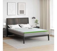 Mangloder Surmatelas Blanc Vert 140 x 190 cm Tissu Jacquard Mousse à Mémoire de Forme Respirant Doux Rembourré pour Intérieur, Surmatelas Confortable pour Les Nuits Tranquilles