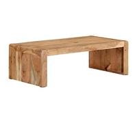 Mangloder Table Basse Bois Massif d'acacia 110x55x35 cm avec Plateau Robuste Style Ferme pour Salon séjour intérieur extérieur, Meuble Console Rangement Design Naturel