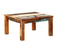 Mangloder Table Basse carrée en Bois Massif de récupération 80x80x45 cm Multicolore, Meuble Console Salon séjour, Plateau Stable pour Rangement et décoration, Fabrication Artisanale à la Main