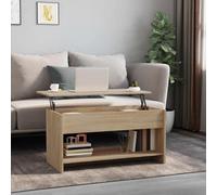 Mangloder Table Basse chêne Sonoma en Bois d'ingénierie 102x50x52,5 cm avec Plateau relevable et Rangement, Meuble Salon Moderne, tiroir, étagère, Design Fonctionnel pour séjour et Balcon