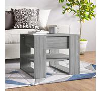 Mangloder Table Basse Sonoma Gris Bois d'ingénierie 55,5x55x45 cm Meuble Salon avec étagère Rangement Plateau Pratique Design Moderne pour séjour intérieur Balcon