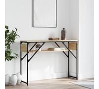Mangloder Table Console chêne Sonoma 105x30x75 cm, Bois d'ingénierie et Cadre métal, Meuble Rangement avec étagère, Support Stable pour entrée Salon Couloir Design Moderne