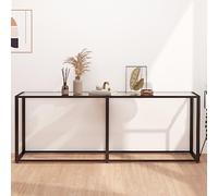 Mangloder Table Console en Verre trempé Transparent 200x35x75,5 cm avec Plateau Robuste et Design Moderne pour Salon, entrée, Bureau, Meuble de Rangement et Support d'appoint