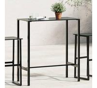 Mangloder Table de Bar Noire en Acier Enduit de Poudre 100x50x110 cm Robuste Design Multifonction pour extérieur intérieur Patio Balcon terrasse mobilier Repas