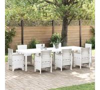 Mangloder Table de Jardin Blanche 300 x 100 x 73 cm en polyrotin avec Cadre en Acier Robuste pour terrasse Patio extérieur, idéale pour Repas, fêtes ou Moments conviviaux en Famille ou Entre Amis