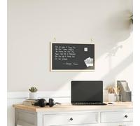 Mangloder Tableau noir avec cadre en pin massif - 60 x 40 cm - Tableau noir polyvalent pour bureau, école, présentations, organisation, notes, planification, suspension, souvenirs