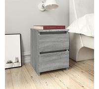 Mangloder Tables de Chevet 2 pcs Gris Sonoma en Bois d'ingénierie 30x30x40 cm avec 2 tiroirs Rangement Chambre Salon Bureau lit pour Organisation et Support Lampe