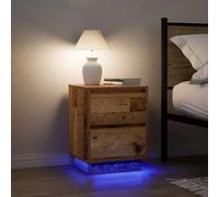 Mangloder Tables de Chevet avec lumières LED en Bois d'ingénierie, 2 pièces 38x34x50 cm, 2 tiroirs, Rangement Pratique pour Chambre, Salon, Bureau, Ambiance Personnalisable avec éclairage RVB