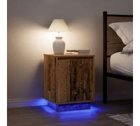 Mangloder Tables de Chevet avec lumières LED en Bois d'ingénierie 38x34x50 cm 2 pièces avec tiroir Rangement pour Chambre Salon Bureau Ambiance personnalisée