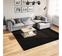 Mangloder Tapis HUARTE Noir 240x240 cm en Polyester Doux, Lavable, Poils Courts, antidérapant, Confortable pour Salon, Chambre, Couloir, Facile à Ranger et à Transporter