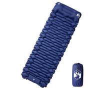 Mangloder Tapis isolant auto-gonflant avec coussin, bleu marine, durable, avec pompe à pied, pour trekking, randonnée, tente, festival, voyage, isolant, confortable, léger, compact, imperméable