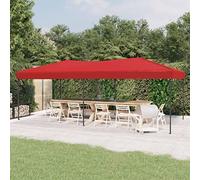 Mangloder Tente de fête pliable rouge 3 x 6 m avec cadre en acier, tissu Oxford 210D imperméable et résistant aux intempéries, pliable pour jardin, terrasse, extérieur, camping, protection solaire et