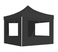 Mangloder Tente de fête professionnelle pliable Anthracite avec cadre en aluminium 2 x 2 m Toit et panneaux latéraux imperméables pour jardin, terrasse, extérieur, camping avec protection solaire UV