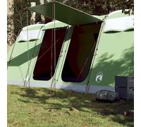 Mangloder Tente familiale tunnel pour 8 personnes, vert, imperméable, en polyester avec revêtement PU, 4 cabines de couchage, 2 entrées, connexion électrique, respirante et coupe-vent, idéale pour le
