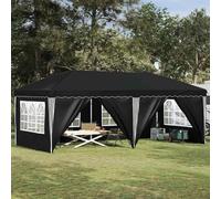 Mangloder Tente pop-up - Anthracite - 575 x 288 x 245 cm - Pliable avec cadre en acier - Imperméable et résistante aux intempéries - Avec 6 panneaux latéraux pour jardin, terrasse, extérieur, camping